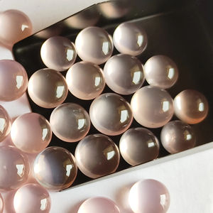 โรสควอตซ์อัญมณีทรงหลังเบี้ย3มม. หินโรสควอตซ์แบบหลวมสำหรับทำเครื่องประดับ - Product Image 2