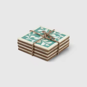 Exquisito Juego de Portavasos Cuadrados de Resina Acrílica, Ecológicos, Clásicos y Creativos, de Alta Calidad, Nuevo, en Oferta, Superventas - Product Image 4