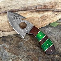 Couteau de poche de chasse en acier Damas haut de gamme avec manche en bois Couteau de chasse en acier Damas forgé à la main personnalisé