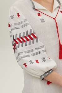 Novedades Vestidos informales para niños Bordado ucraniano Hasta la rodilla Mangas largas Cintura natural Tejido Impresión digital - Product Image 6