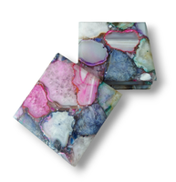Sous-verres en agate gravée avec motif d'amour - Couleur et logo personnalisables 10x10cm Décoration d'intérieur et cadeaux de pendaison de crémaillère