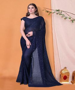 Bollywood Collection Rayon Saree avec chemisier non cousu Costume du marché à bas prix du vêtement ethnique Alphanumero du Gujarat - Product Image 5