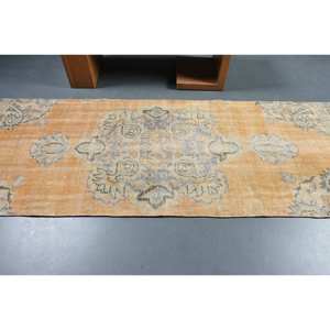 Vintage Orange Blue Patchwork Wool <b>Rug</b> 3.4 X 9.7ft Turkish Flat Weave for Living Room Decor for <b>Car</b> Use - Product Image 3