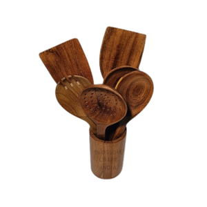 Ensemble de spatules et cuillères en teck artisanal de qualité supérieure, écologiques, en bois de manguier, vaisselle de cuisine, cuillères personnalisées, fabriquées en Inde - Product Image 5