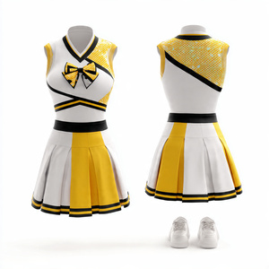 Uniforme de cheerleading de football pour femmes, costume de danse avec nom d'équipe, uniformes de cheerleader en sublimation OEM pour femmes - Product Image 5