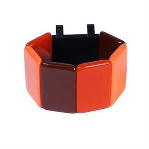 Bracelet jonc ovale coloré en résine perlée style bohème pour femmes et filles – Vente en gros - Product Image 5