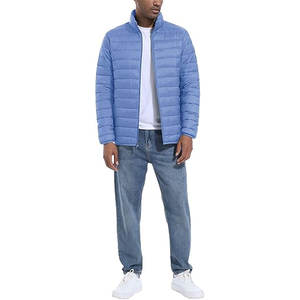 Chaqueta Acolchada para Hombre, Ligera, Impermeable, Cortavientos, con Cierre Completo, Cuello Alto, Bolsillos Laterales, de Fábrica - Product Image 3