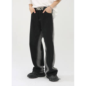 Pantalones Vaqueros de Mezclilla Personalizados para Hombre, 100% Algodón, Estilo Moderno, Lavados, Corte Recto, Pierna Ancha, Talla Grande, Holgados - Product Image 5