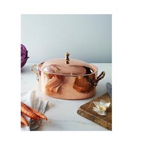 Plat à rôtir en cuivre martelé à la main avec couvercle décoratif doré, plat rectangulaire pour la cuisson et le service, pour la cuisine, le buffet et les événements - Product Image 2