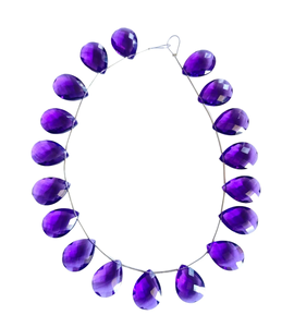 <b>Amethyst</b> Pear Shape Beads Loose Gemstone DIY Necklace <b>Bracelet</b> Earring Supplies At Wholesale Price - Product Image 1