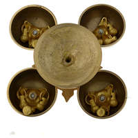 Cloche artisanale antique moderne en laiton, 4 sons, finition plaquée or, pour la liturgie religieuse, les cérémonies, les temples, la prière, la décoration intérieure