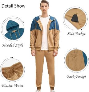 High Quality <b>Men's</b> Casual Zipper Collar hooded <b>Shirts</b> in sweatpent Long Sleeve Tracksuit set for <b>men</b> - Product Image 3