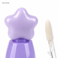 Tube de brillant à lèvres vide de 3 ml, emballage cosmétique en ABS, applicateur en forme d'étoile, couleur personnalisée, logo OEM ODM, vente en gros