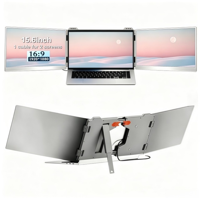 OEM 2026 New Arrivals Laptop Portable Monitor for Laptop Dual Screen Triple Portable 1080P IPS Led Screen Triple Screen Laptop