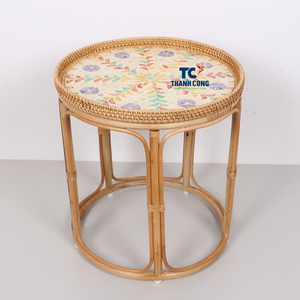 โต๊ะหวายหรูหราพร้อมแม่ของไข่มุกฝังงานฝีมือเฟอร์นิเจอร์สำหรับ Eid บ้านการตกแต่ง Diwali ทำในเวียดนาม - Product Image 1