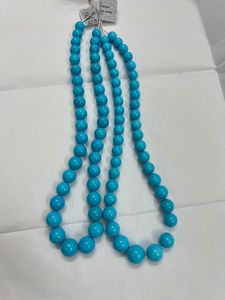 Hot Selling <b>Turquoise</b> Smooth <b>Beads</b> Blue <b>Turquoise</b> Plain Round Ball <b>Beads</b> Necklace Bracelet Making Craft 10-14 mm For Gifts - Product Image 2