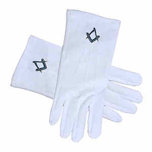 Gants maçonniques Regalia 100% coton broderie personnalisée couleur blanche respirant francs-maçons Regalia gants - Product Image 2