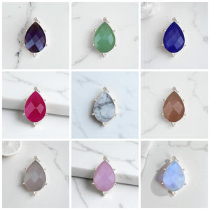 Grande Boule Fantaisie Lunette Style Rose Chaud Calcédoine Pierres Précieuses Pendentif Collier Facettes Semi-Précieux Mode Charmes En Vrac En Gros - Product Image 4