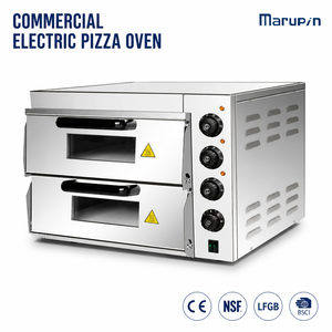 Horno Eléctrico Comercial de Doble Piso para Pizza, Equipo de Panadería de Acero Inoxidable con Control de Temperatura Independiente - Product Image 1