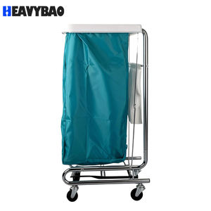 Chariot de collecte de nettoyage à 4 roues silencieux, résistant à la rouille, robuste, pour blanchisserie industrielle et hospitalière Bestlidy - Product Image 2