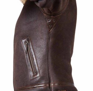 Vestes en cuir véritable pour hommes, design personnalisé de haute qualité, en peau de mouton pure, douces, avec ceinture, style bomber, unisexe, vente en gros - Product Image 4