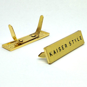 Metal Alloy Plated <b>Luggage</b> <b>Tag</b> for Kids' Backpack Leather Bag Metal Insert Logo Badge - Product Image 3