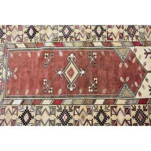 Hecho a mano clásico marrón Beige 4,2x6,9 pies alfombra turca patrón de pasillo Rectangular para sala de estar dormitorio cabecera para adolescentes hecho de piel - Product Image 5