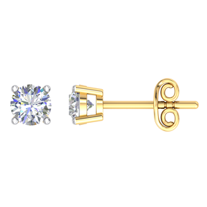 Pendientes de tuerca de oro clásico Diamante de 14K para mujer Precio al por mayor Fabricante indio Joyería de tuerca de diamante - Product Image 1