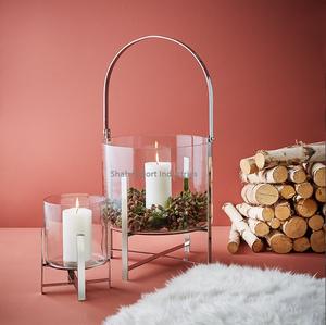 ที่ใส่เทียนทำจากโลหะและแก้วพายุเฮอริเคนชุบทองและเงินสำหรับบ้านห้องนั่งเล่นงานหัตถกรรมตกแต่งเดสก์ท็อป - Product Image 5