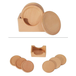 Top Người Bán Độc Đáo Hoàn Thành Vòng Hình Dạng Gỗ Tự Nhiên Trà Phục Vụ Coaster Với Chủ Bộ 6 Pcs Gỗ Coaster Uống Nước Trái Cây Đồ Ăn Nhẹ - Product Image 1