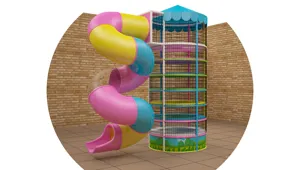 High Quality Customizable Mixed Colour Commercial Soft Play Sponge Coated Tower Slide Slide For Kids By Maxplay