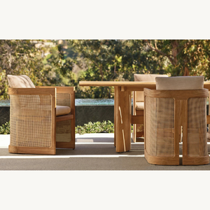 Table rectangulaire en teck de qualité supérieure, meubles de salle à manger modernes - Product Image 4