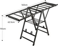 Séchoir à linge multifonctionnel OEM pliable en métal avec étagère et porte-chaussures pour la maison avec logo personnalisé