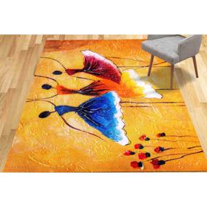 Alfombra con diseño de tres bailarinas: decoración de arte moderno en amarillo, alfombra impresa, alfombra fina no tejida - Product Image 5