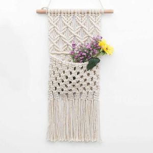 Cintre mural en macramé de conception moderne fait à la main format de corde de coton - Product Image 6