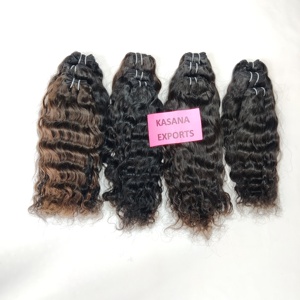 100% <b>Cheap</b> Cuticle Aligned Remy Human Hair <b>Extensions</b> Indian Vendor Bundle 30 Inches Stretched Loose Deep Wave Straight Wave Raw - Product Image 3