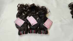 Máquina de extensión de cabello humano Remy crudo sin procesar indio Paquetes de cabello de trama doble Kinky Straight 12 pulgadas de alta calidad - Product Image 4