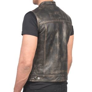 Chaleco de Cuero 100% de Primera Calidad para Hombre, Estilo Occidental con Decoración de Botones, para Motociclismo en Invierno, Venta al Por Mayor, Nuevo Estilo - Product Image 2
