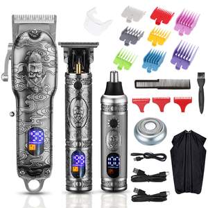 Tondeuse professionnelle sans fil pour hommes avec kit de toilettage LED pour nez et oreilles, idéal pour les voyages en camping-car - Product Image 6