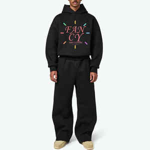 Survêtement de sport décontracté pour hommes-Pull baggy d'hiver Fabricant personnalisé 600GSM Sweat-shirt en polaire lourd avec logo respirant - Product Image 2