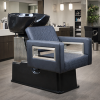 Chaise de lavage de cheveux de luxe pour salon, avec bac en céramique, inclinable hydrauliquement, équipement de beauté professionnel