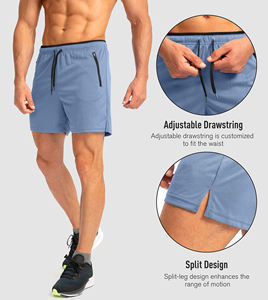 กางเกงขาสั้นกีฬาผู้ชายคุณภาพสูงสำหรับฤดูร้อน ผ้าวอร์สต์ ทรงลำลอง เอวยืดหยุ่น แห้งเร็ว ลายเรียบ รับผลิตตามสั่ง ขายส่ง - Product Image 5