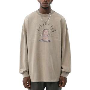 Venta caliente ropa casual hombres lisos lavado ácido sudaderas nuevo último diseño hombres lavado ácido sudaderas para ropa casual - Product Image 3