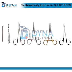 Ensemble d'instruments de blepharoplastie manuels en acier inoxydable de qualité supérieure certifiés CE, 12 pièces, réutilisables, pour chirurgie plastique - Product Image 3