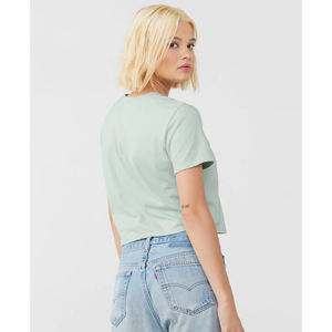 Camiseta de algodón para mujer, camisetas CVC, precio al por mayor, camiseta para mujer, camiseta corta GRÁFICA VARSITY - Product Image 3