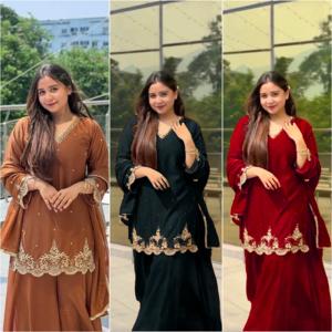 Salwar Kameez pakistanais hautement recommandé avec Dupatta et Palazzo assortis disponibles à des prix abordables - Product Image 6