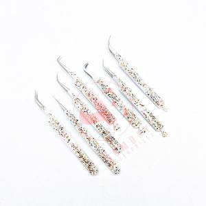 Pinces à extensions de cils en acier inoxydable de qualité supérieure, fabriquées à la main par Somofy Enterprises, revêtement en caoutchouc antidérapant, nouvelle arrivée - Product Image 1