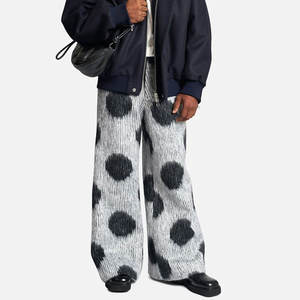 Pantalones Deportivos Holgados de Mohair Estilo Hip Hop, Diseño de Punto Premium con Acabado Suave para un Estilo Moderno, Pantalones Deportivos de Mohair de Corte Relajado - Product Image 4