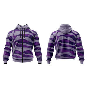 Sweat à capuche zippé en molleton doux et respirant, style décontracté pour l'hiver, avec impression frontale personnalisable OEM - Product Image 3