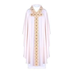 Túnica casulla verde litúrgica hecha a mano con bordado cruzado, vestimenta ligera para sacerdotes católicos - Product Image 6